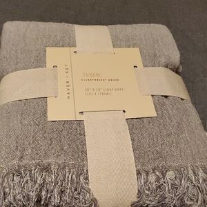 Light Gray Gauze Throw